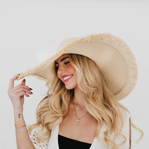 Lake Shore Drive Wide Fringe Sun Hat