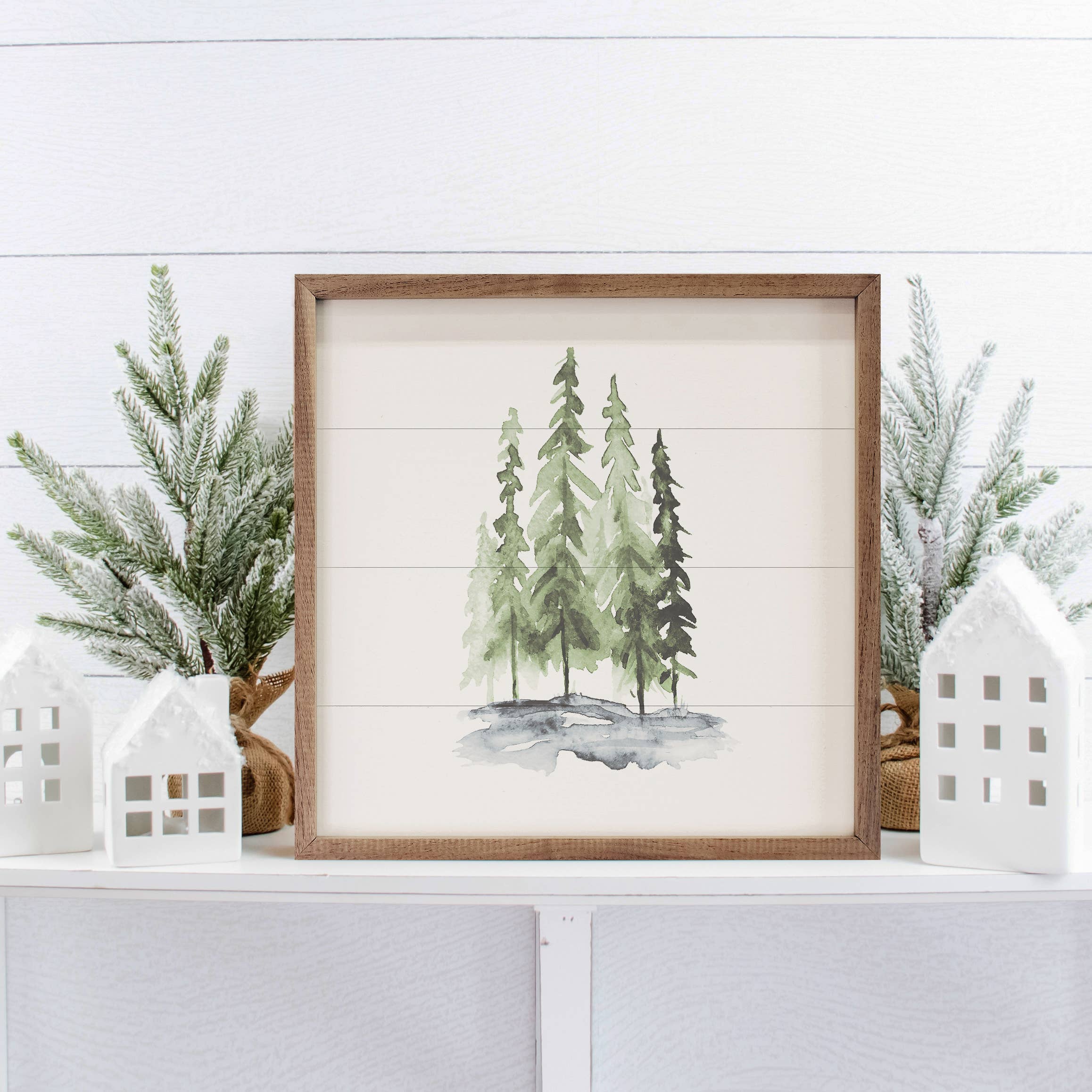 Watercolor Pines: 12 x 12 x 1.5