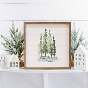 Watercolor Pines: 12 x 12 x 1.5