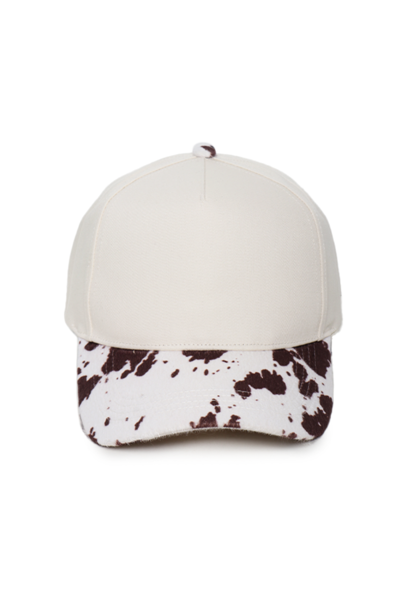 Animal Print Velvet Brim 5 Panel Trucker Hat