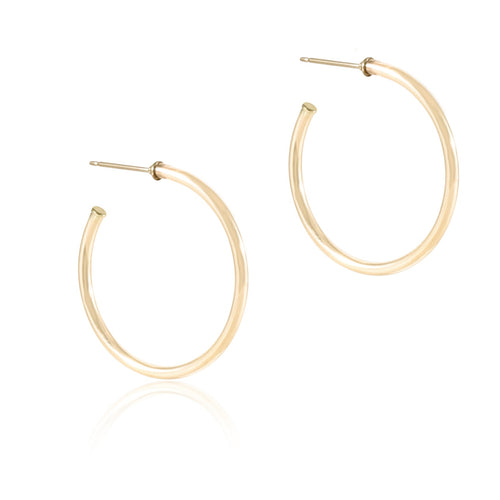 enewton - Round Gold 1.25" Post Hoop Earrings - 2mm - Smooth