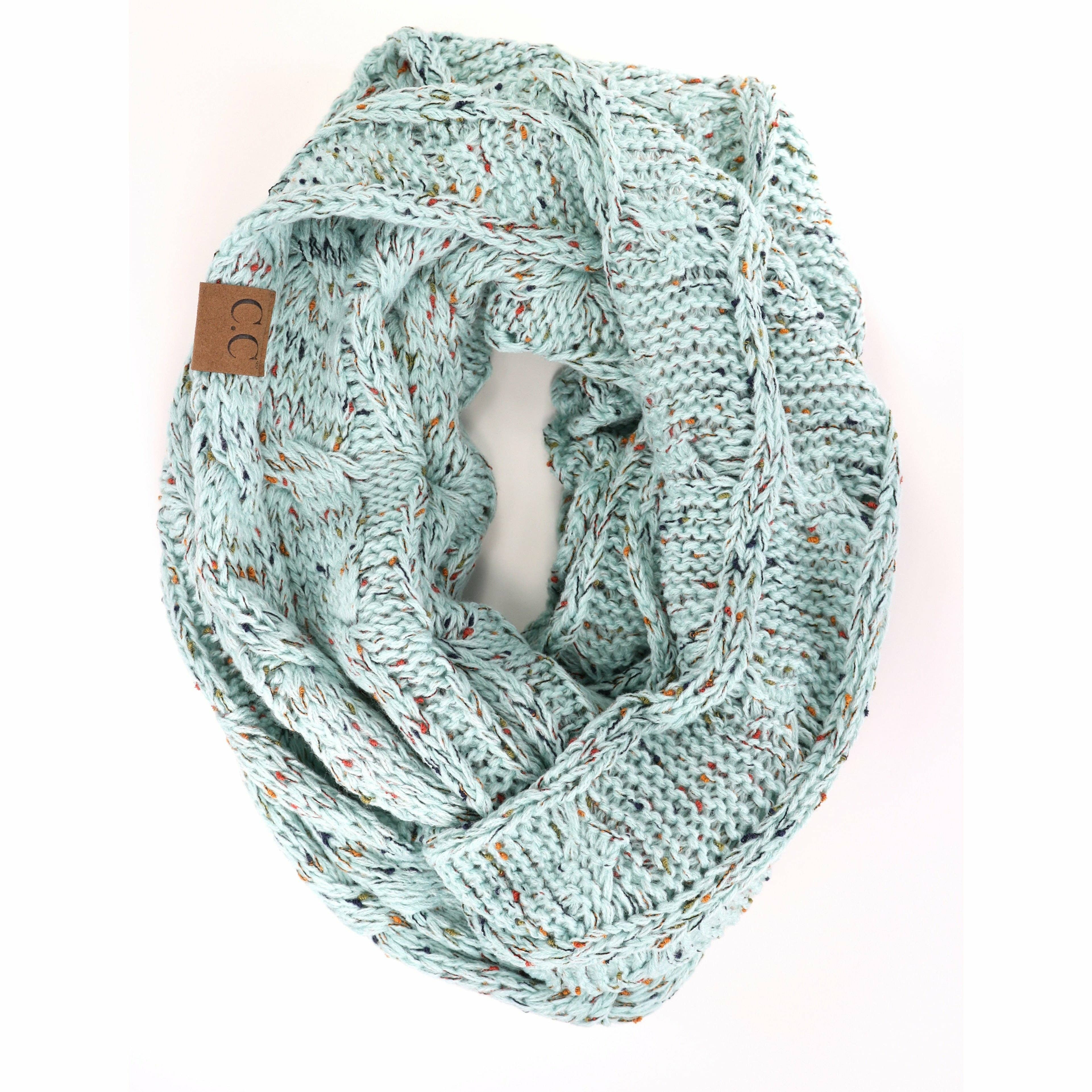 Flecked CC Infinity Scarf SF33: Natural Grey