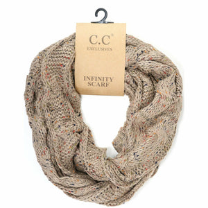 Flecked CC Infinity Scarf SF33: Natural Grey