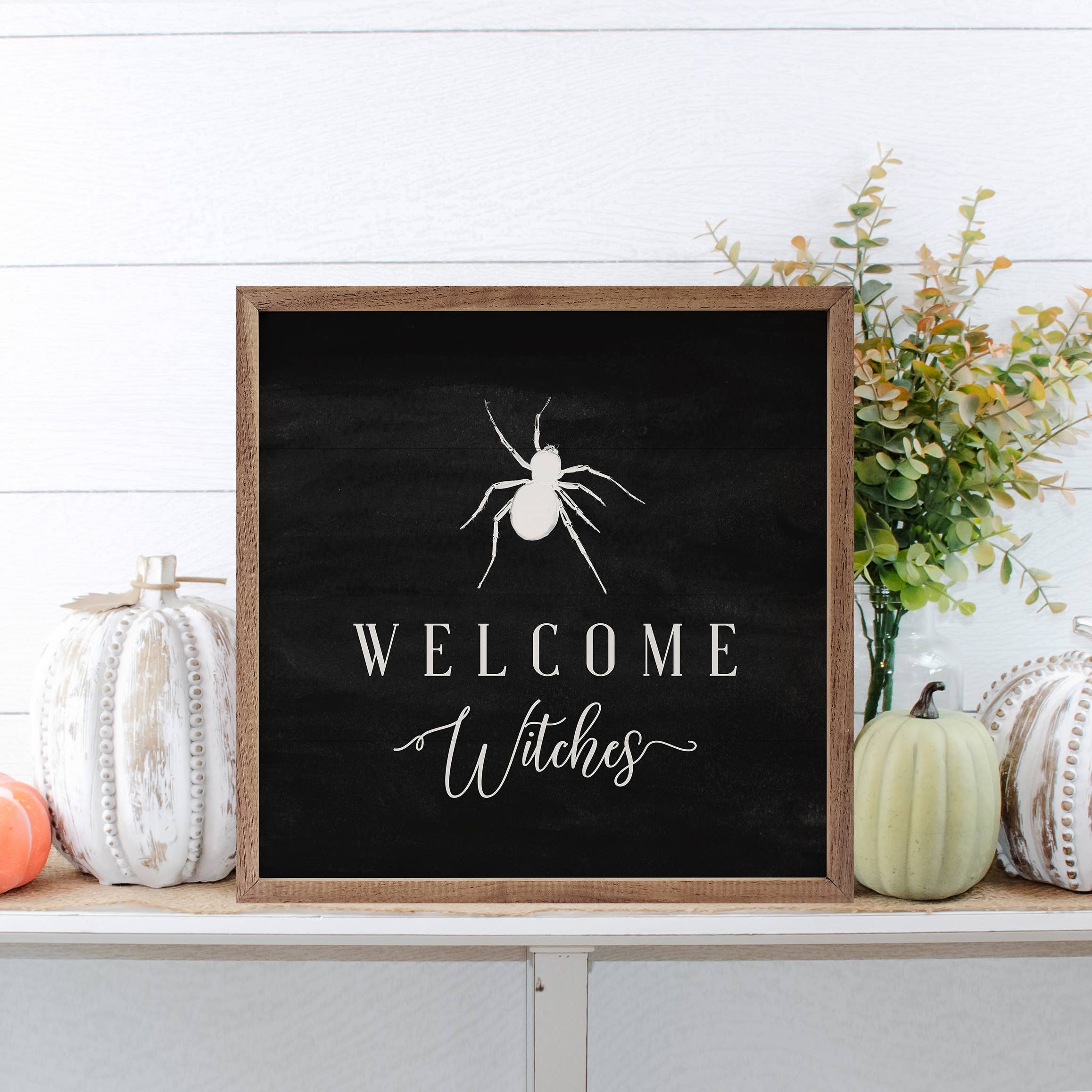 Welcome Witches Spider Black: 8 x 8 x 1.5
