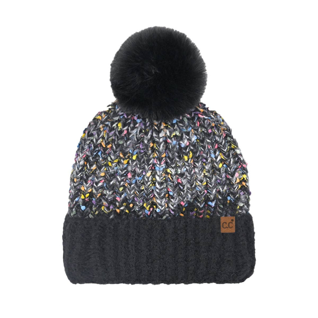 Confetti Pom C.C Beanie HTC0083: Black
