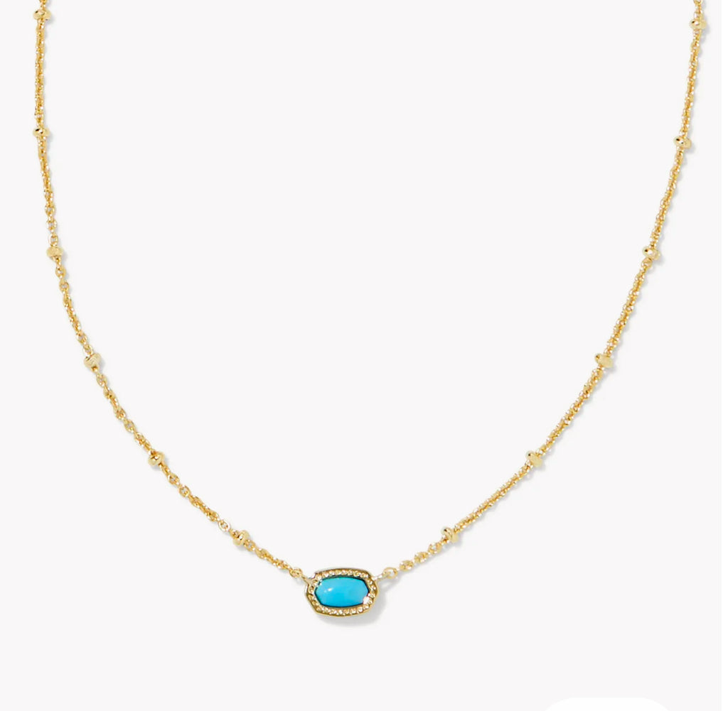 MINI ELISA SATELLITE SHORT PENDANT NECKLACE - TURQUOISE MAGNESITE