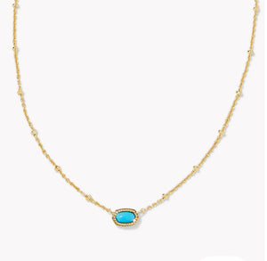 MINI ELISA SATELLITE SHORT PENDANT NECKLACE - TURQUOISE MAGNESITE