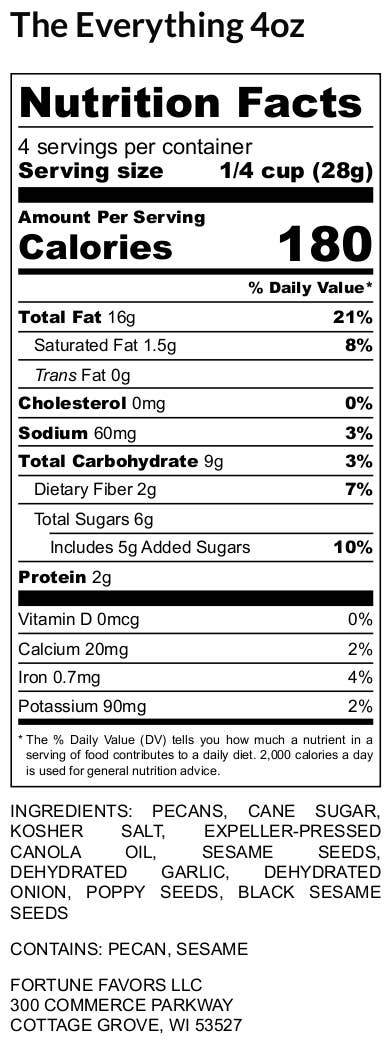 4oz Fortune Favors The Everything Candied Pecans
