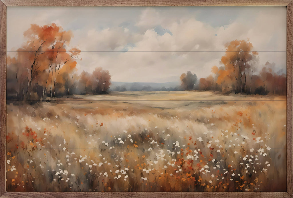 Autumn Field With Autumn Trees: 24x16
