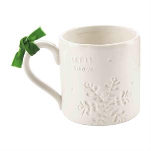 White Holiday Stoneware Mug (2 Styles)