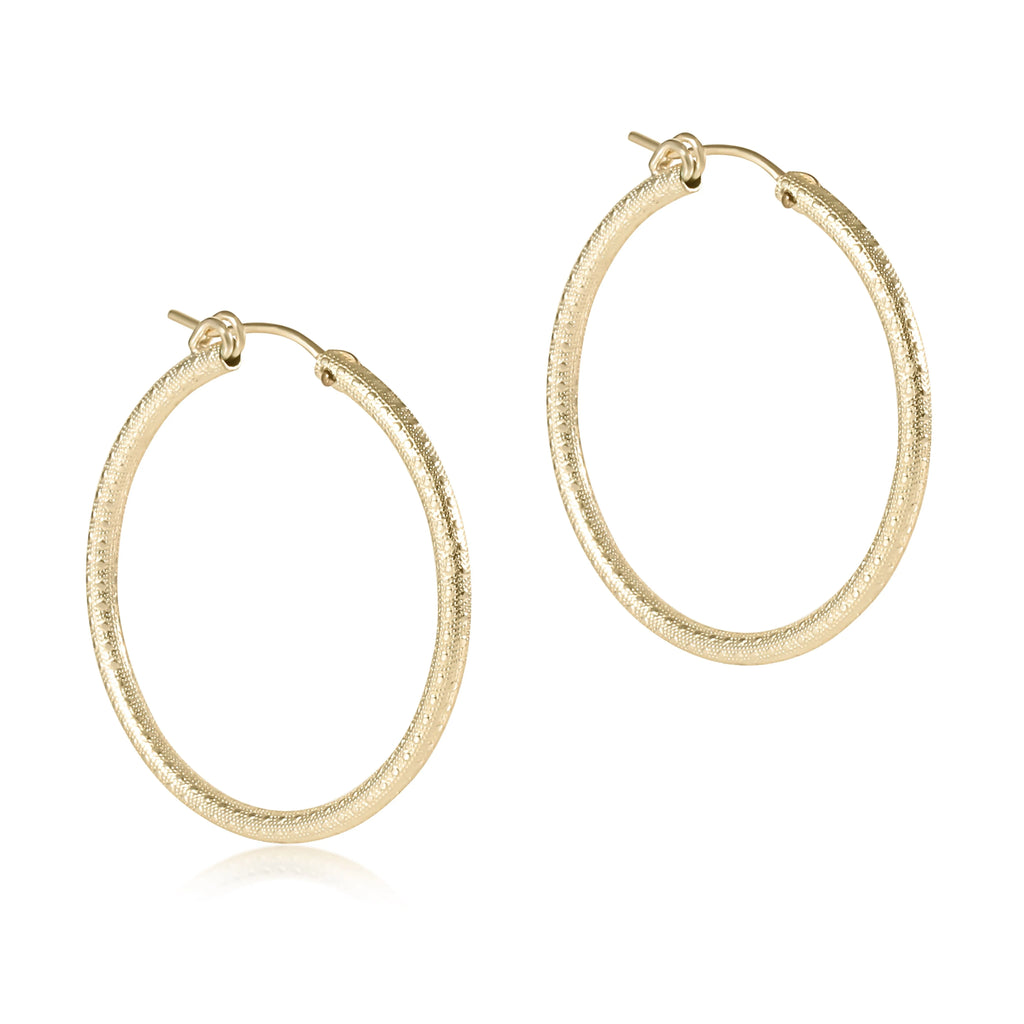 enewton -Round  Gold 1.25” Hoop Earrings - textured