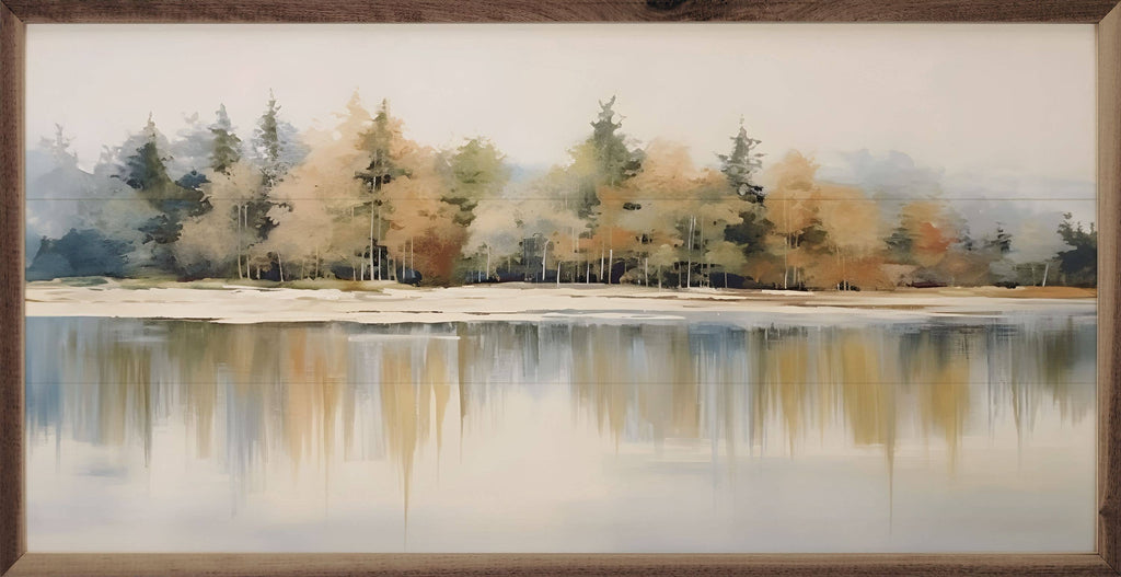 Lakeshore Trees 6 By Petals Prints Design: 16 x 8 x 1.5