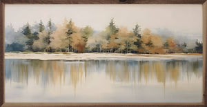 Lakeshore Trees 6 By Petals Prints Design: 16 x 8 x 1.5
