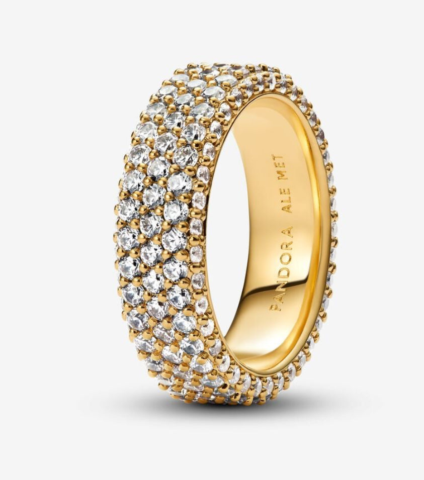 Timeless Pave Triple-row Ring gold tone  - Pandora - 162634C01