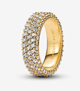 Timeless Pave Triple-row Ring gold tone  - Pandora - 162634C01