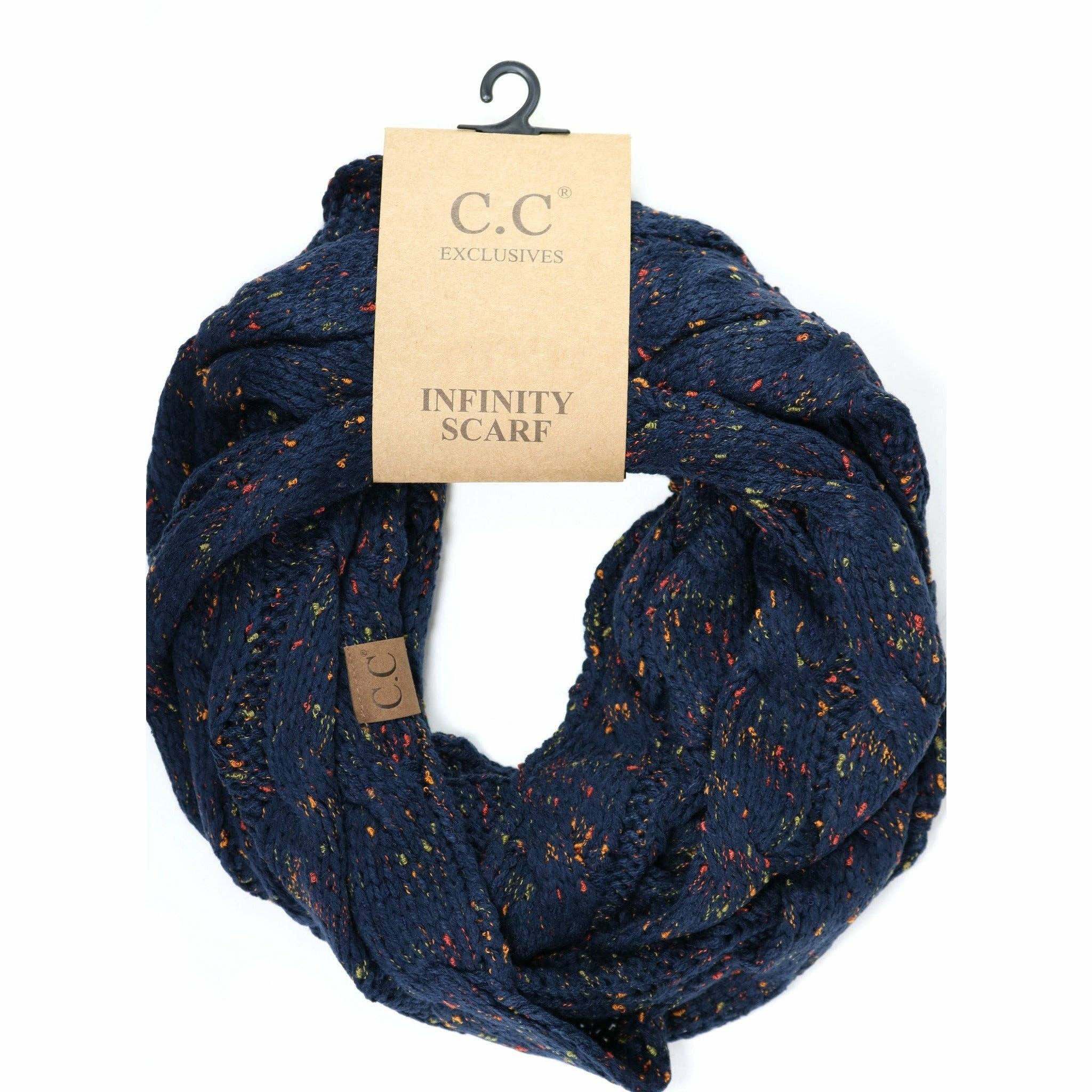 Flecked CC Infinity Scarf SF33: Natural Grey