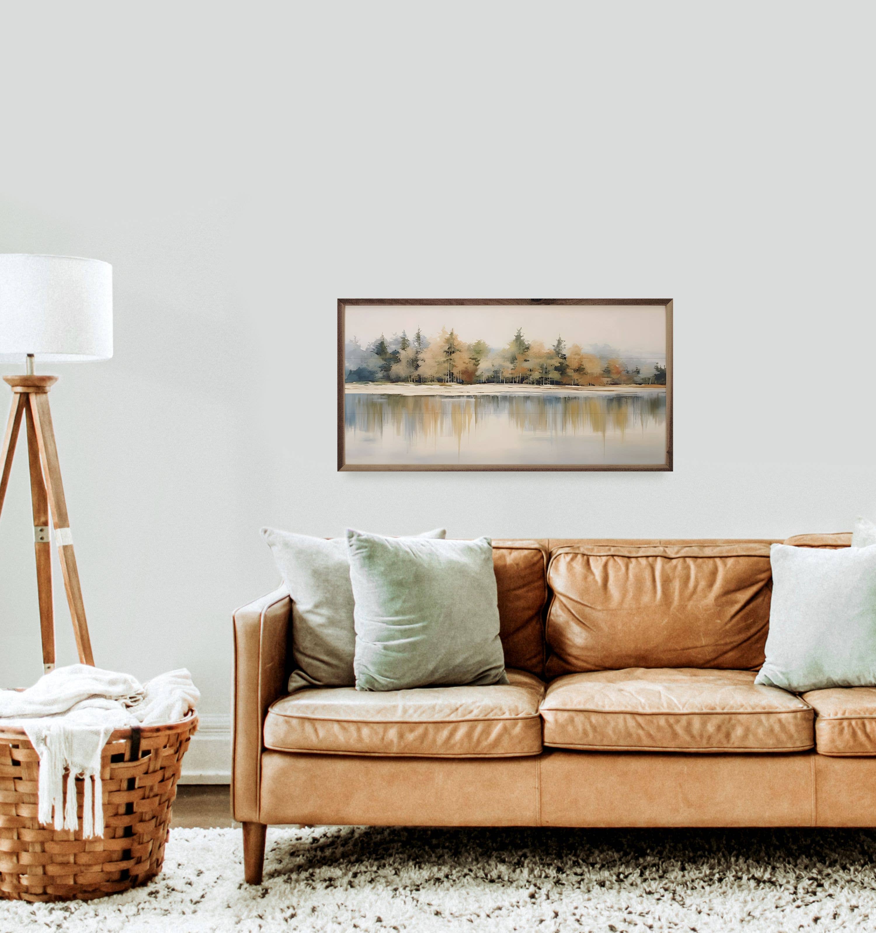 Lakeshore Trees 6 By Petals Prints Design: 36 x 18 x 1.5