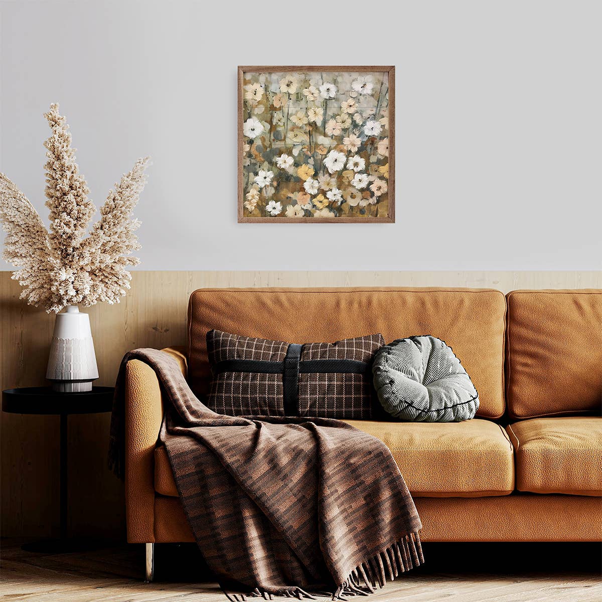 Abstracted Florals 3 Neutral By Nina Blue: 4 x 4 x 1