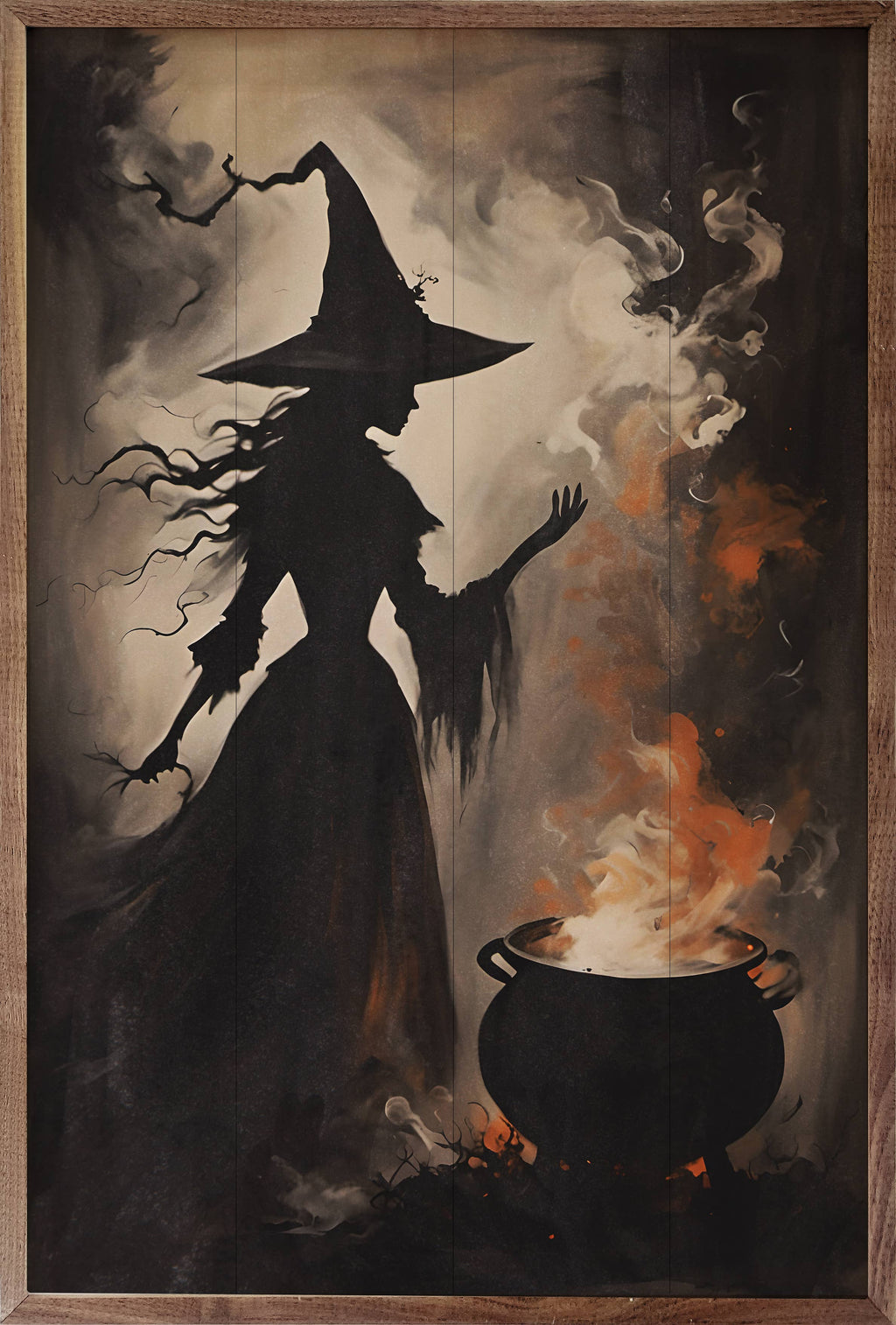 Magic And Mystery Witch With Cauldron: 10 x 16 x 1.5
