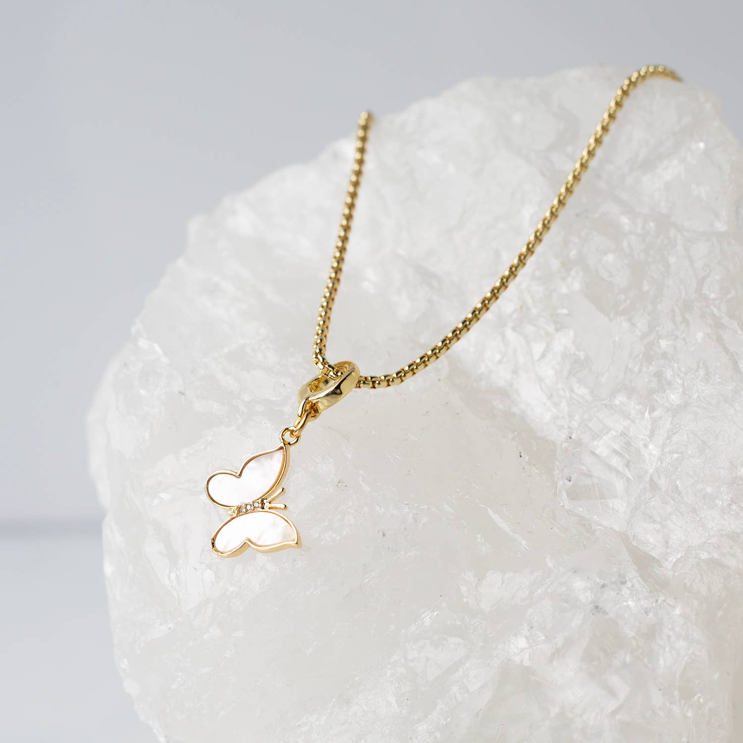 Butterfly Charm, Mother of Pearl, Charm Bar