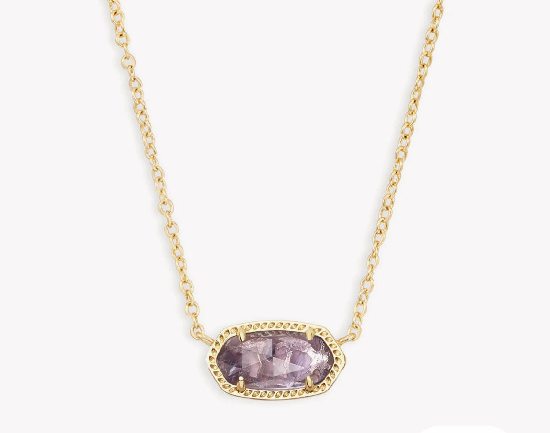 ELISA SHORT PENDANT NECKLACE - purple amethyst