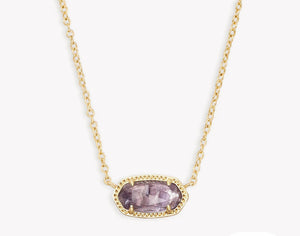 ELISA SHORT PENDANT NECKLACE - purple amethyst