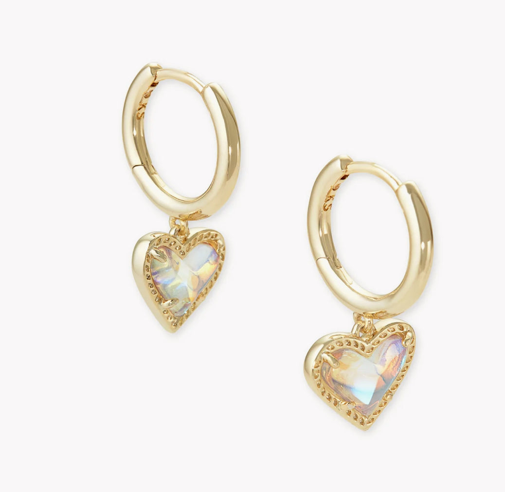 ARI HEART HIGGIE EARRINGS - DICHROIC GLASS