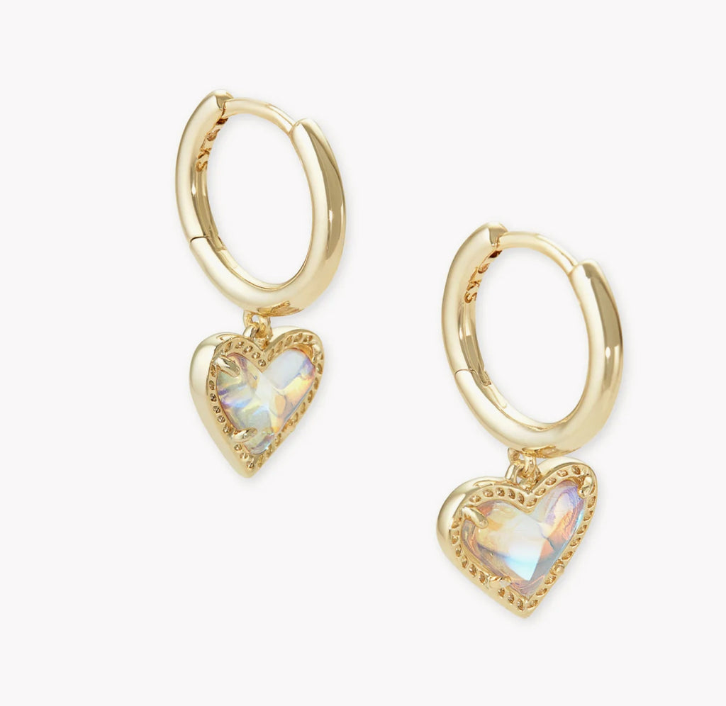 ARI HEART HIGGIE EARRINGS - DICHROIC GLASS