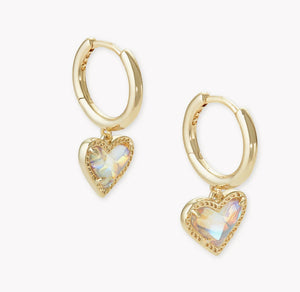 ARI HEART HIGGIE EARRINGS - DICHROIC GLASS