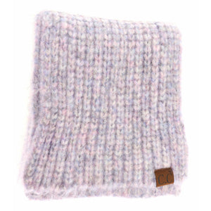 Soft Ribbed Oblong C.C Scarf SF2074: Dk. Grey Multi