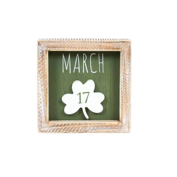 March 17 w/ Shamrock Sign- 5x5