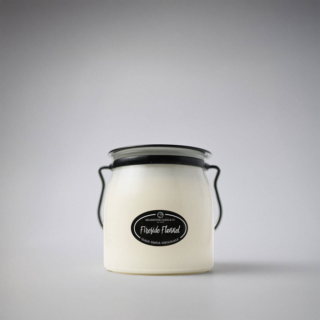 16 oz Butter Jar Candle: Fireside Flannel