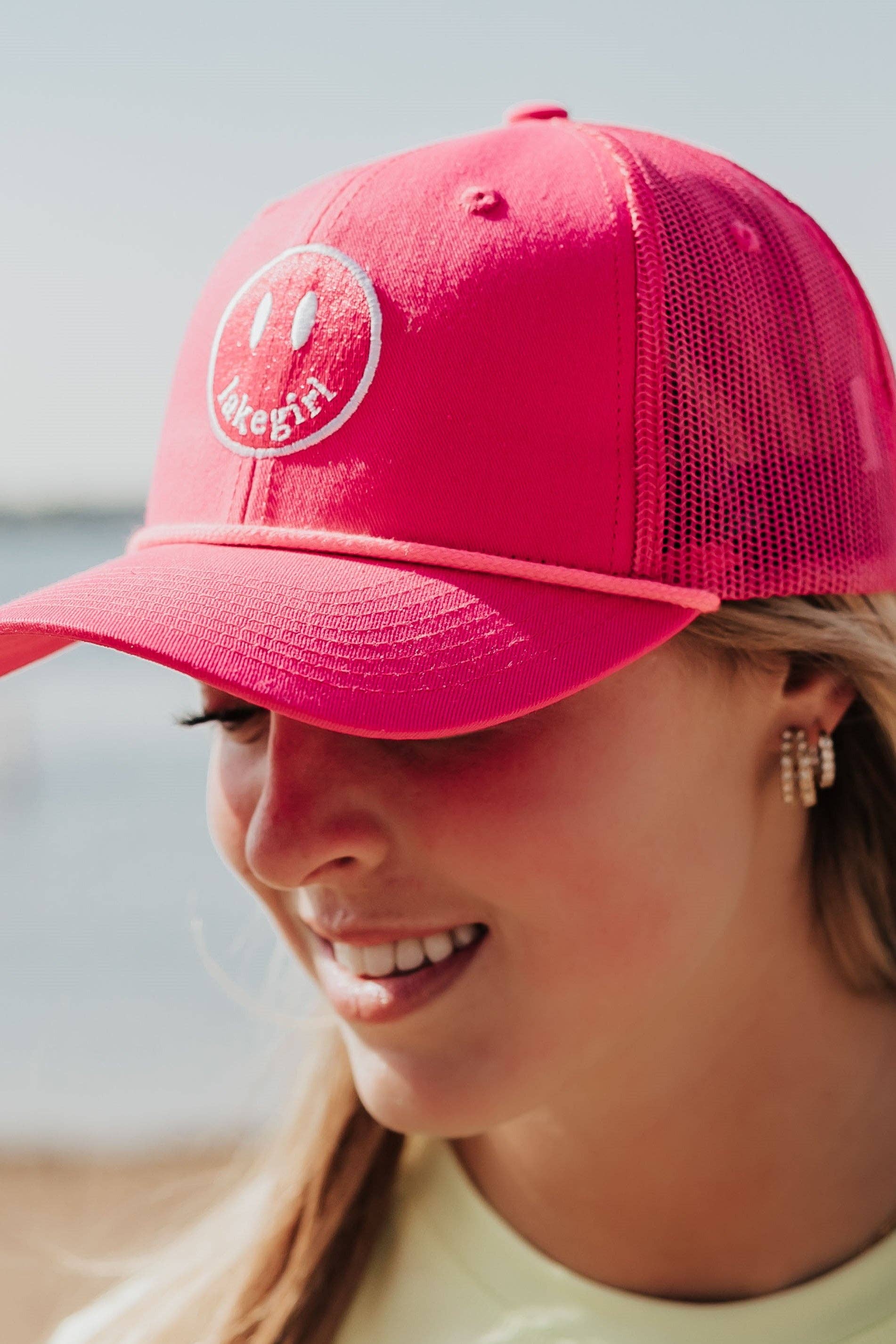 Lakegirl Trucker Cap Smile Hot Pink