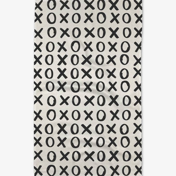 Geometry - Hug and Kiss White Tea Towel