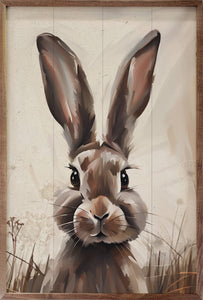 Peeking Brown Rabbit: 10 x 16 x 1.5