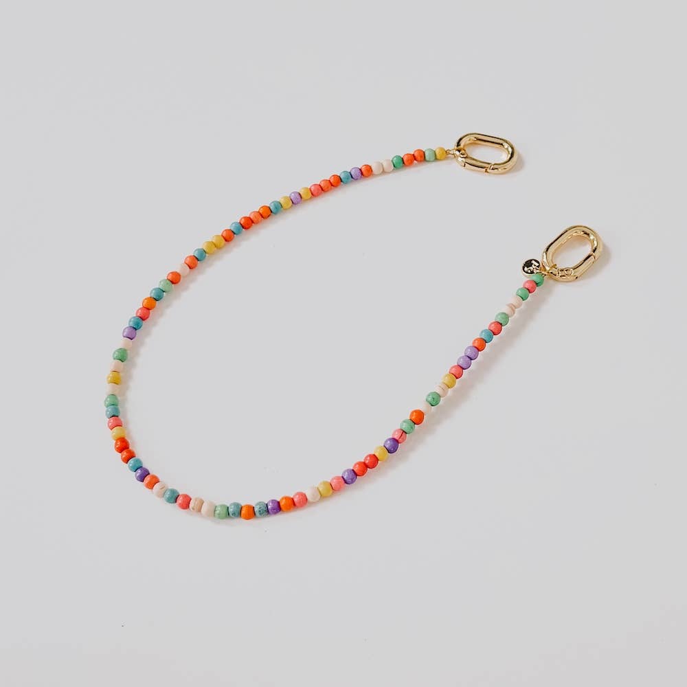 Beaded Bag Charms : Thin Multi-Colored