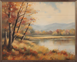 Fall Scene By Lake: 10 x 8 x 1.5