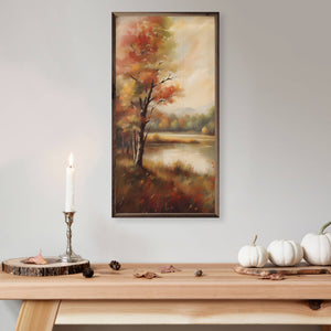 Autumn Trees Near Lake: 8 x 16 x 1.5