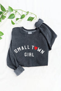 SMALL TOWN GIRL Mineral Graphic Sweatshirt: VINTAGE BLACK / L