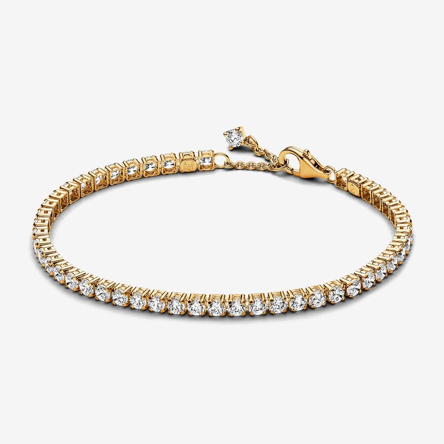 14k Gold-plated Sparkling Tennis Bracelet - Pandora - 561469C01
