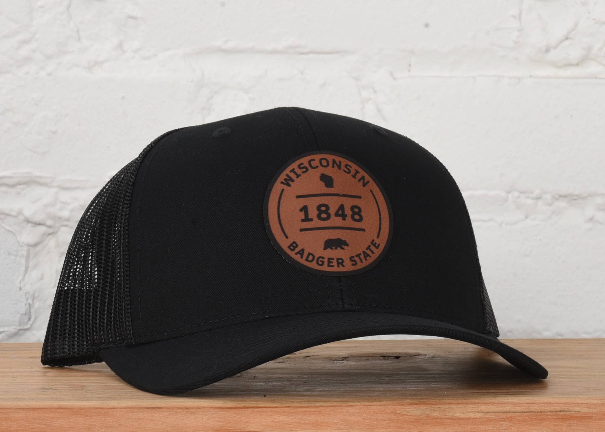 Wisconsin 1848 Snapback Hat: Caramel- Yupoong 6606