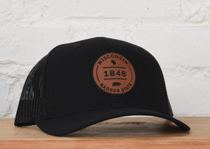 Wisconsin 1848 Snapback Hat: Black- Richardson 112