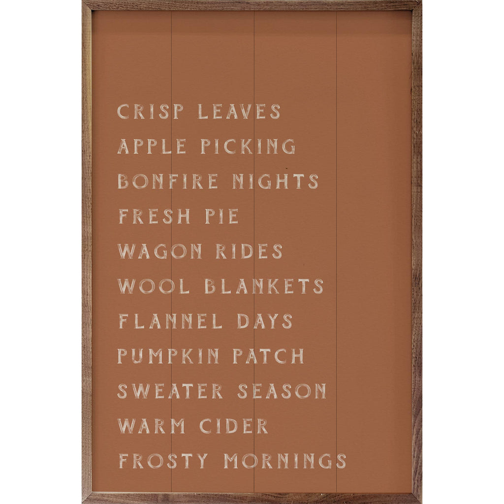 Autumn Activities List Orange: 10x16