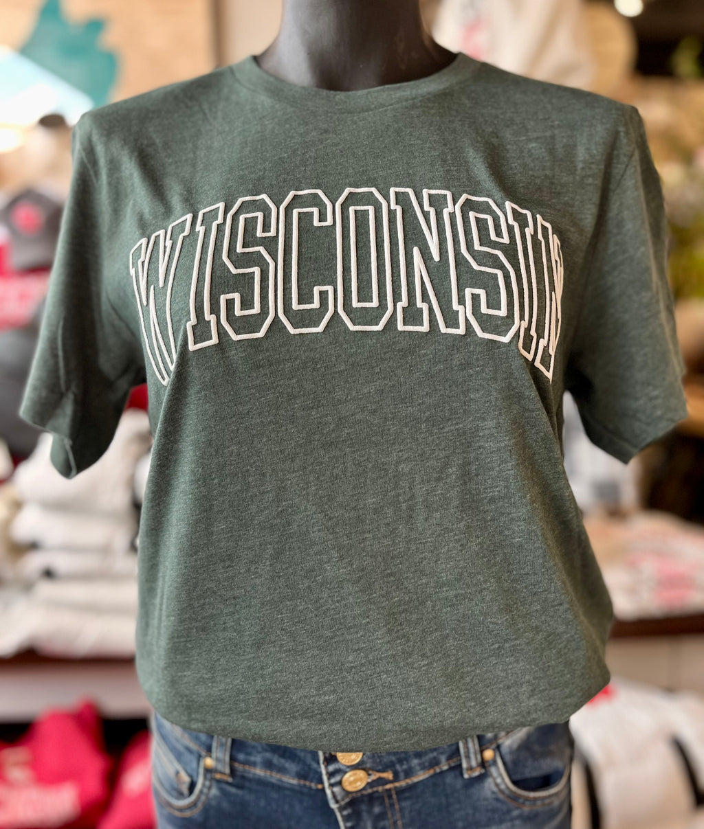 WISCONSIN PUFF PRINT Graphic T-shirt: Forest