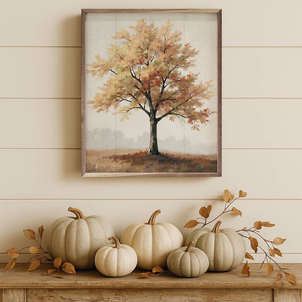 Autumn Tree On Hill: 8x10