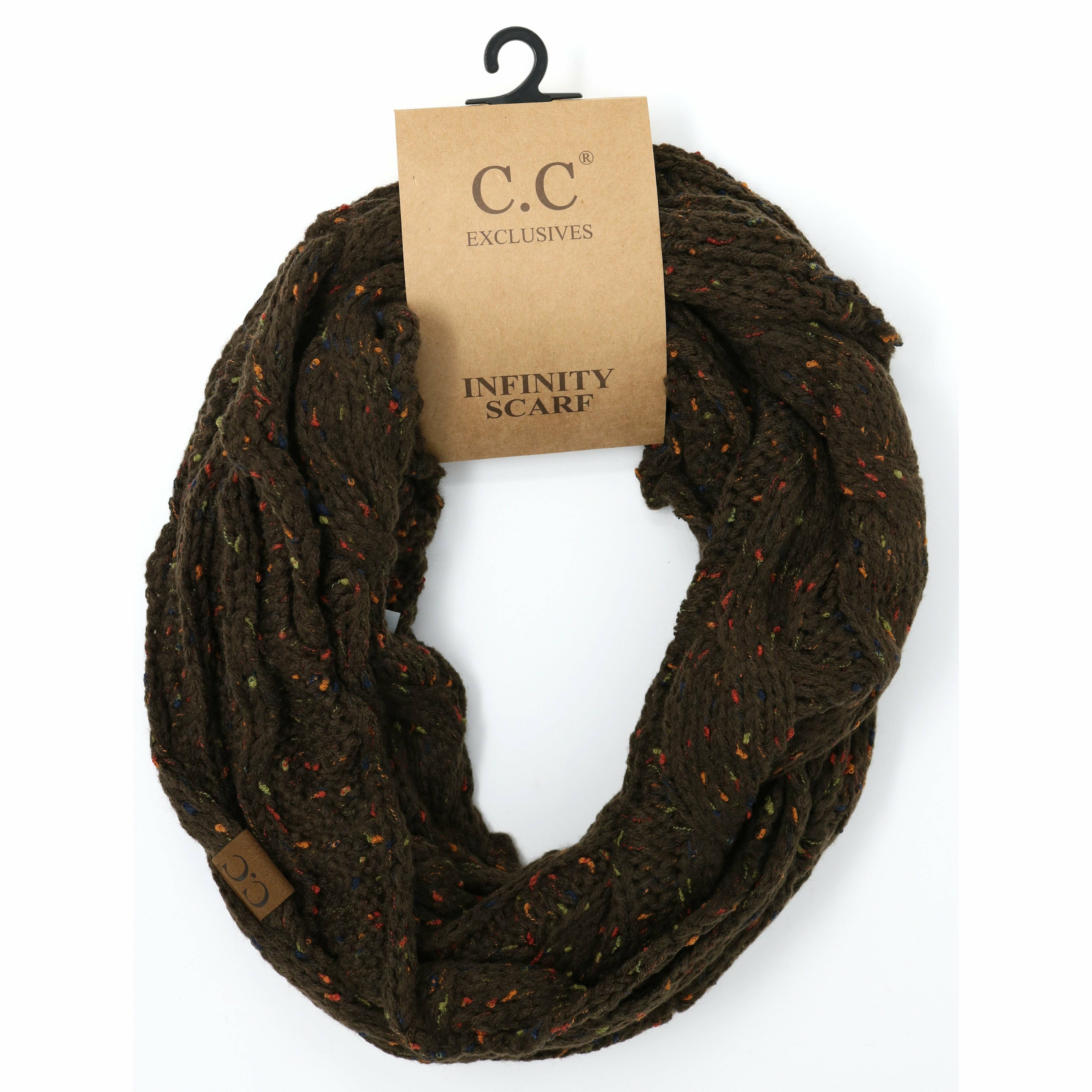 Flecked CC Infinity Scarf SF33: Natural Grey