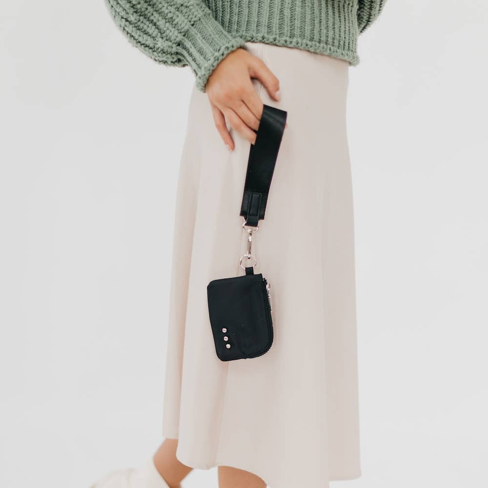 Nya Nylon Clippable Card Wallet : Black