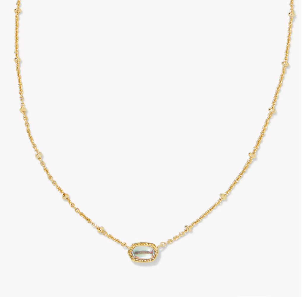 MINI ELISA SATELLITE SHORT PENDANT NECKLACE - DICHROIC GLASS