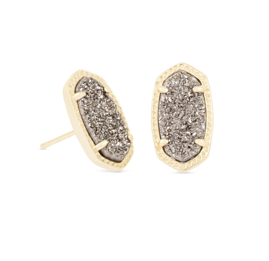 ELLIE STUD EARRINGS - GOLD PLATINUM DRUSY - KENDRA SCOTT