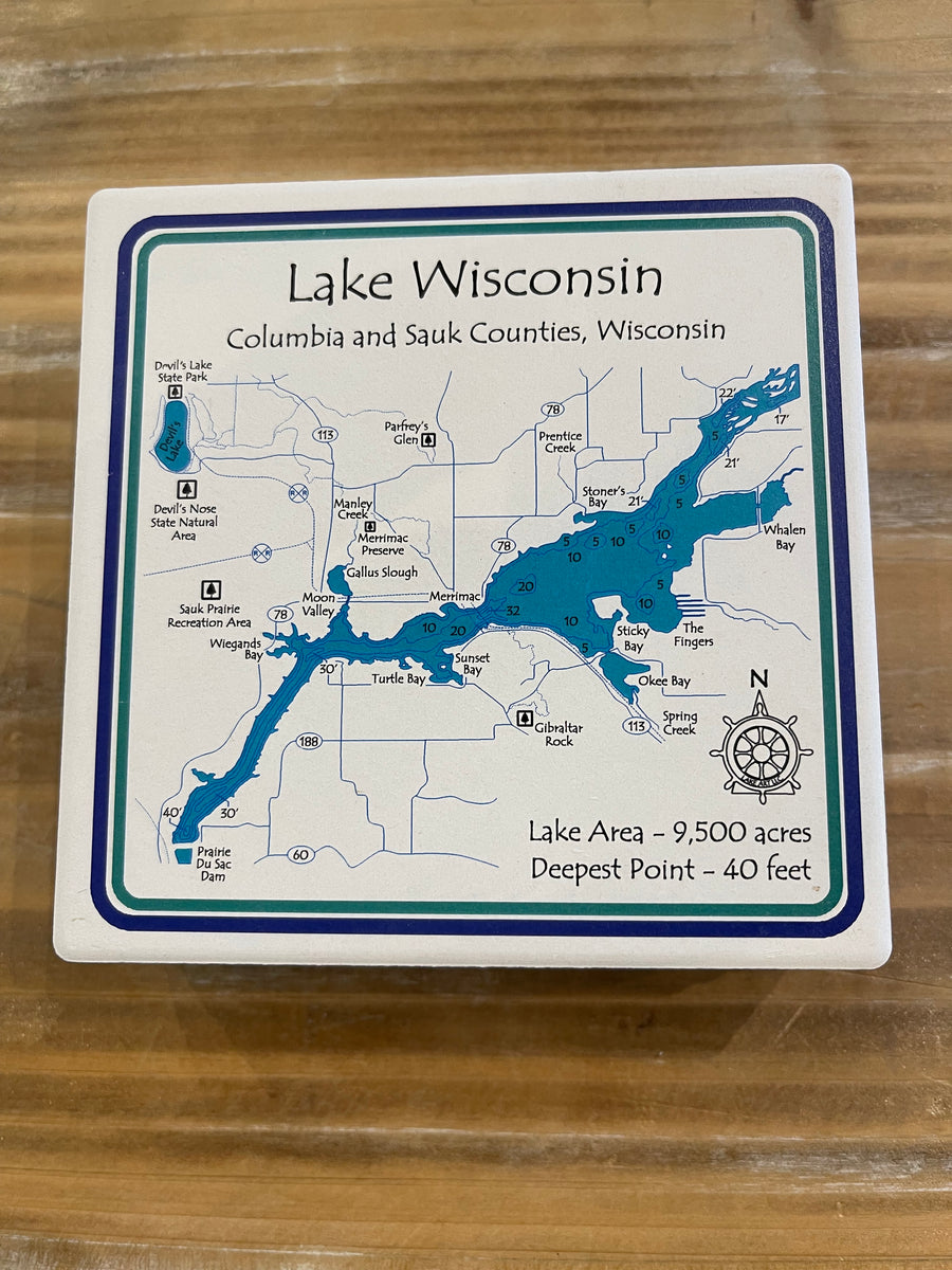 Lake Wisconsin Coasters (Set of 4) – Red Barn Company Store